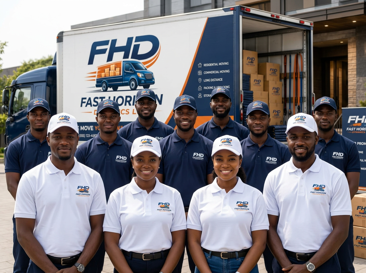 The Fast Horizon Dynamics team in official white and navy FHD uniforms